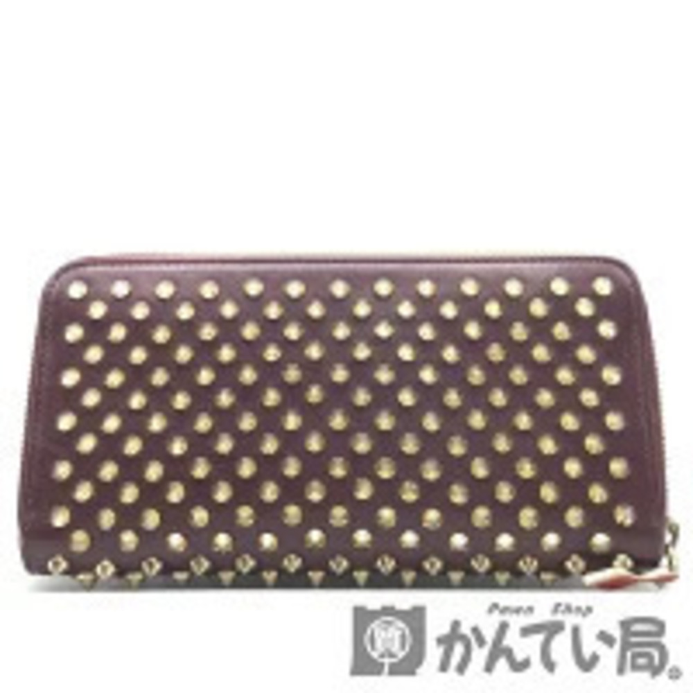Christian Louboutin Panetone Zipper Spike Round Wallet Stud Black